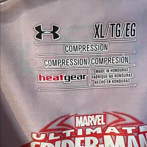 Under Armour Red Tee with Blue Spider Design - Picture 2 of 5